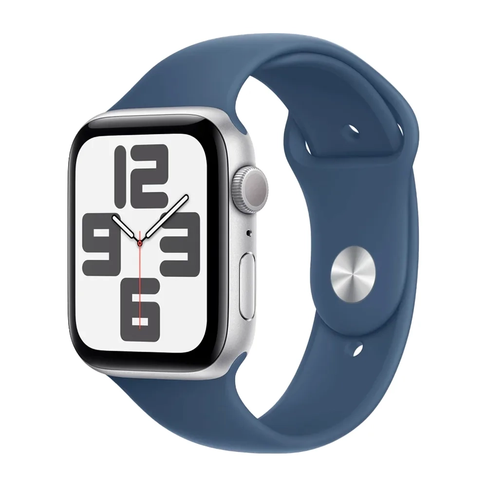 Умные часы Apple Watch SE 2 (2024) GPS, 44mm, Silver Aluminium Case with Sport Band S/M, Denim (Серебристый)