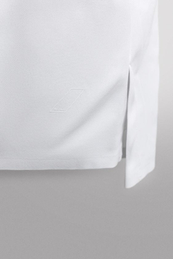ZARA ТЕХНИЧЕСКОЕ ПОЛО ИЗ РЕЛЬЕФНОГО ПИКЕ ДЛЯ ТРЕНИРОВОК, БЕЛЫЙ