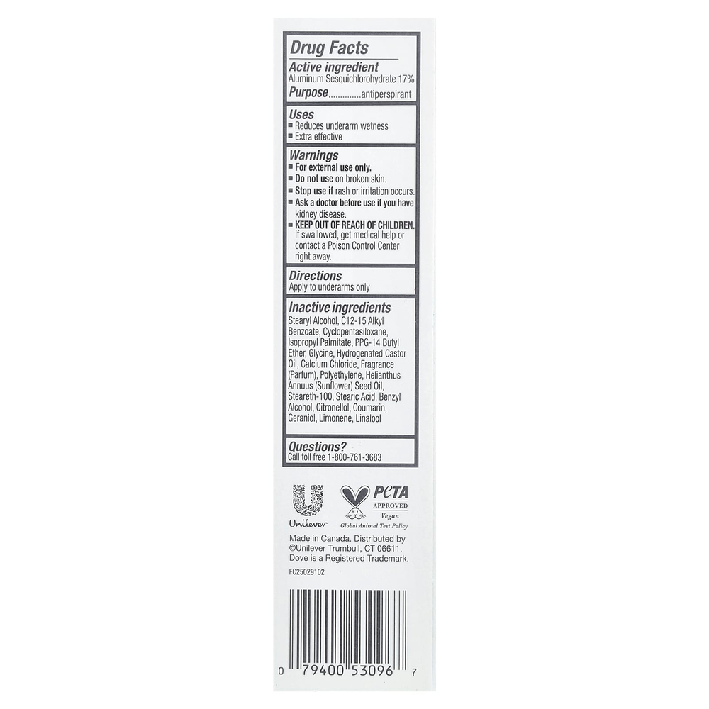 Dove, Clinical + Care, дезодорант-антиперспирант, свежий персик, 74 г (2,6 унции)