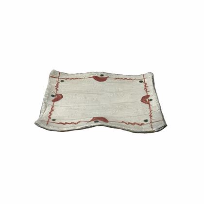 Тарелка для закусок 26.5х19см Roomers White-red 25-Y1-6
