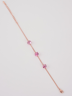 Браслет Миражи с розовыми кристаллами-кубиками Swarovski