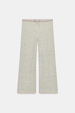 ZARA БРЮКИ ИЗ МЯГКОЙ ТКАНИ МЕЛАНЖ, СЕРЫЙ МЕЛАНЖ