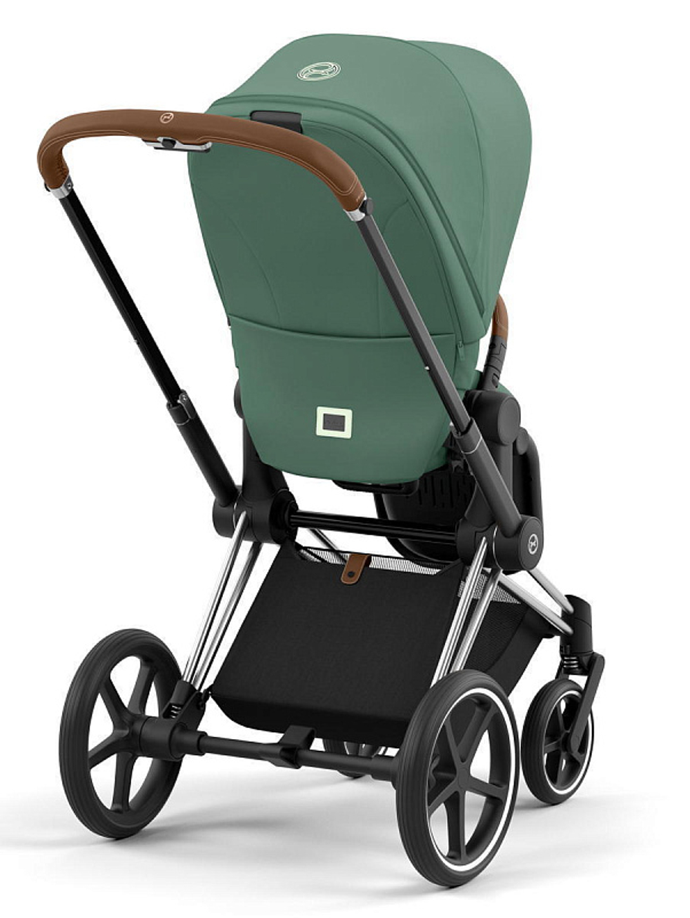 Коляска 3 в 1 Cybex Priam IV Chrome Brown complete и автокресло Cloud T i-Size Sepia Black Plus Leaf Green