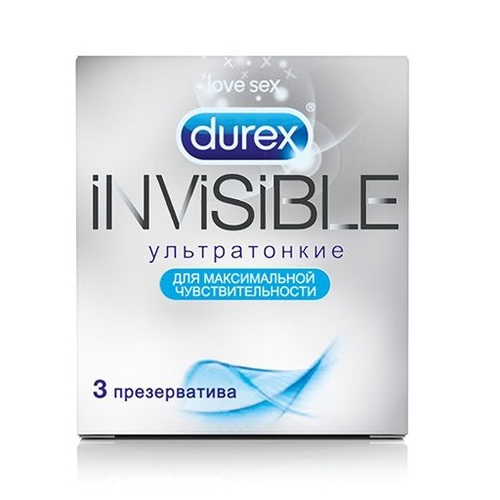 Ультратонкие презервативы Durex Invisible 3шт