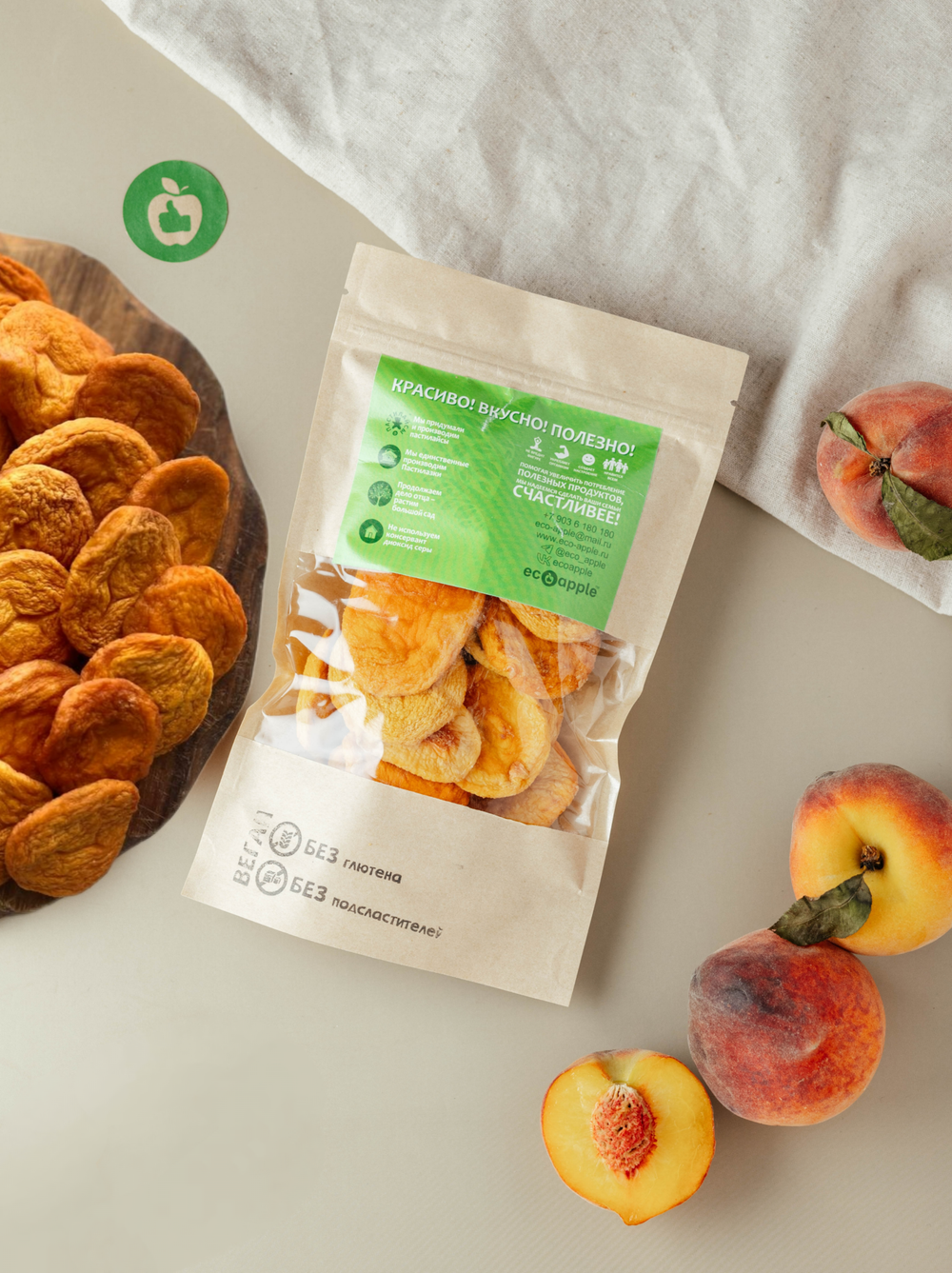 Персик сушёный, 200 г от eco-apple.ru