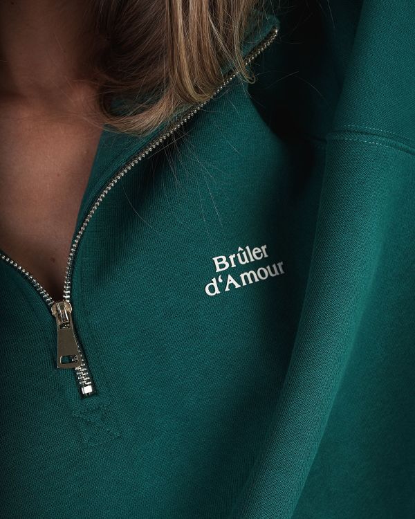 Толстовка Half-zip Liberté d'expression зеленая - фото 5