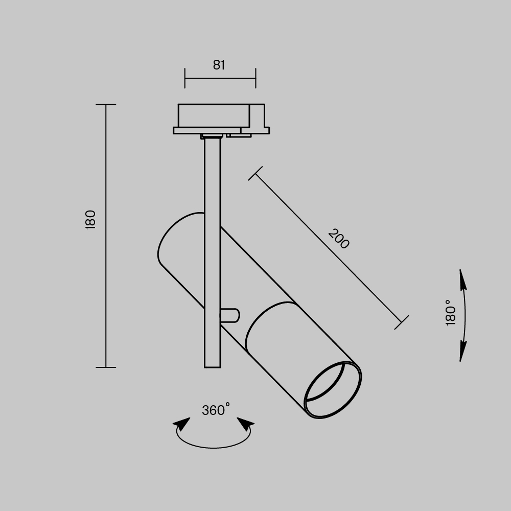 Трековый светильник Technical TR005-1-GU10-W