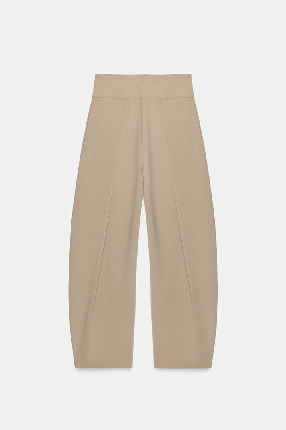 ZARA БРЮКИ BALLOON С ЗАЩИПАМИ, СВЕТЛЫЙ ЖЕЛТО-КОРИЧНЕВЫЙ