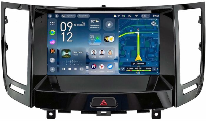 Магнитола для Infiniti FX35, FX37, FX50, FX30D S51 2011-2013, QX70 2013-2019 (AUX-подключение, рамка тип 1 черный глянец) - Teyes CC4-PRO монитор 9.5" 2K QLED на Android 13, Быстрейшая, Snapdragon 778G, ИИ, CarPlay, DSP, 4G SIM-слот