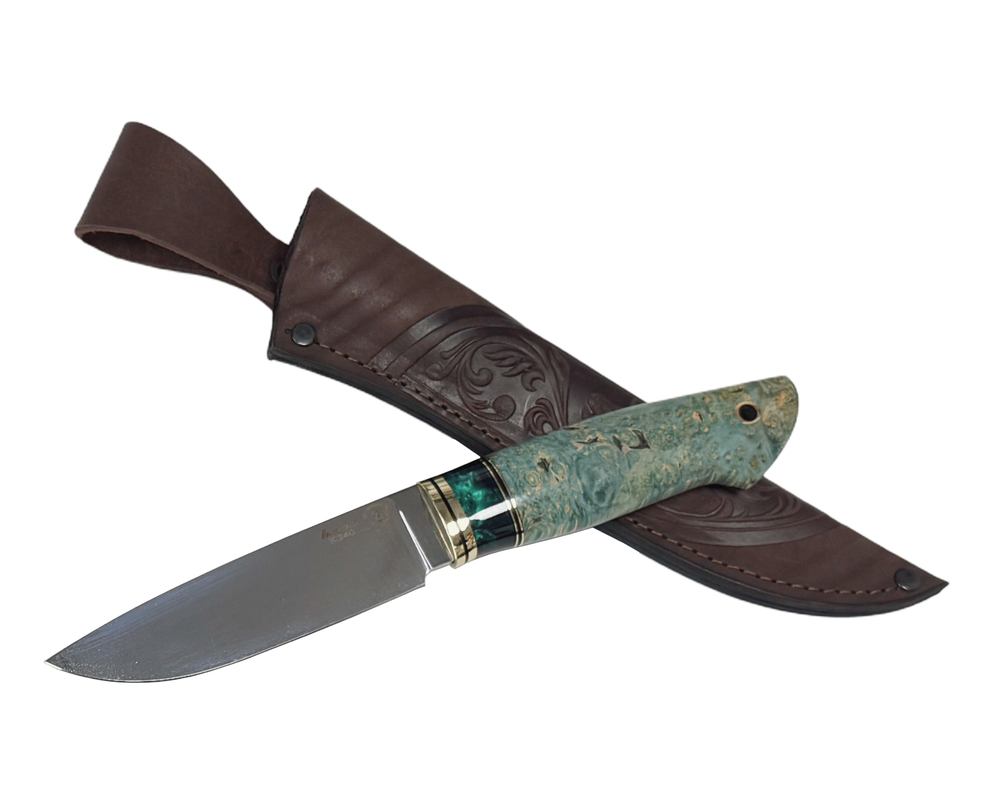 Нож Соболь, Bohler K340, рукоять кап.клена, акрил
