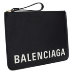 Balenciaga Grain Leather Clutch Women"s Black