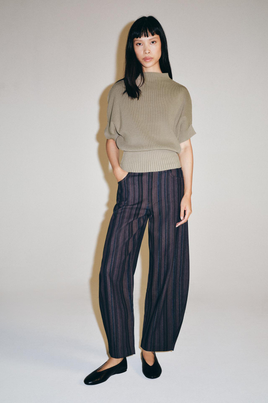 ZARA ДЖИНСЫ TAPERED С ВЫСОКОЙ ПОСАДКОЙ — ZW COLLECTION, КОРИЧНЕВЫЙ