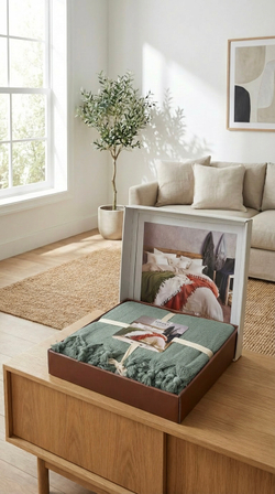 Velora Home Плед LUX Однотонный-2 зеленый цвет 200х230 100% Хлопок
