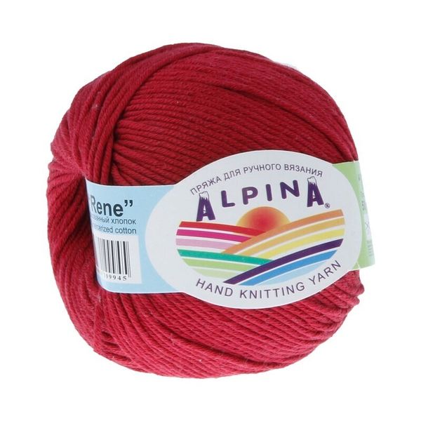 Пряжа Alpina Rene / уп.10 мот. по 50г, 105м, 020 бордовый