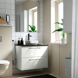 IKEA VINDELÄLVEN  (ИКЕА ВИНДЕЛЭЛВЕН)  -  Раковина накладная с сифоном - белый 39x31 см