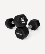 Гантель гексагональная STARFIT DB-301PRO 8 кг, обрезиненная, черный, пара