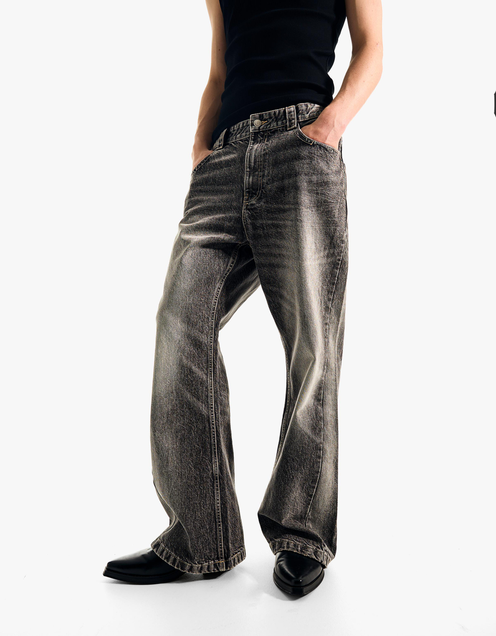 Мужские джинсы baggy flare fit - BERSHKA