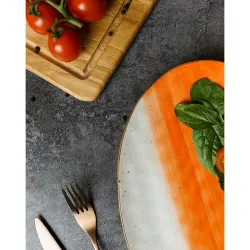 Блюдо овальное 30,5*21,5 см оранжевое фарфор "The Sun Eco" P.L. Proff Cuisine [4]