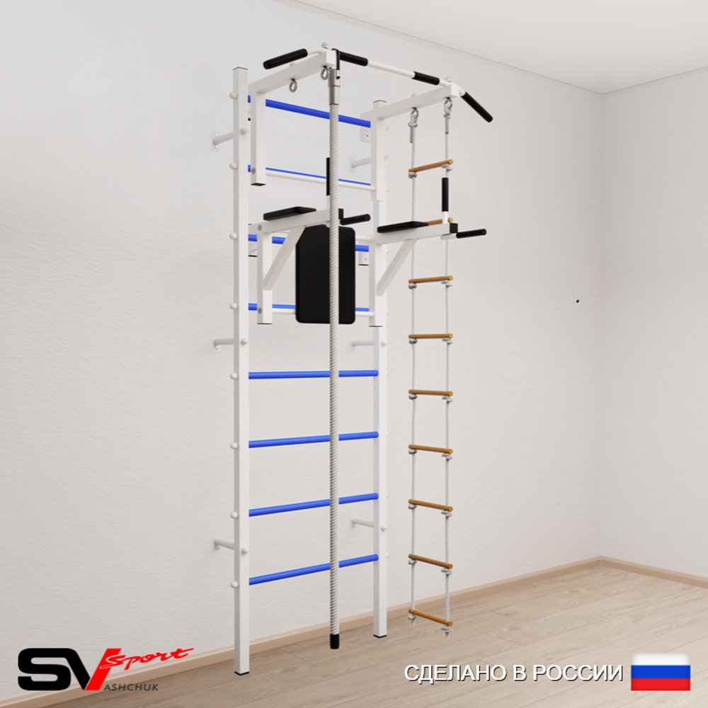 Шведская стенка Sv Sport усиленная 675 (Турник стандарт/Брусья/Канат/Лестница)