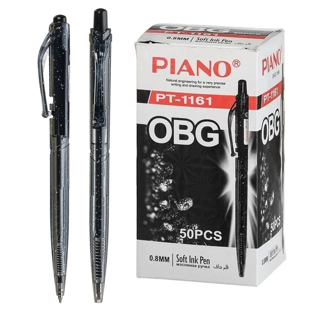 Ручка шариковая, масляная, автоматическая, Piano, чёрные чернила, серия "OBG", с боковым отжимом, 50 шт Ручка шариковая, масляная, автоматическая, Piano, чёрные чернила, серия "OBG", с боковым отжимом, 50 шт