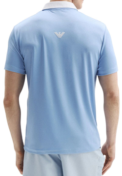 Мужское теннисное поло EA7 Tennis Pro Zip-Up Shirt - bel air blue