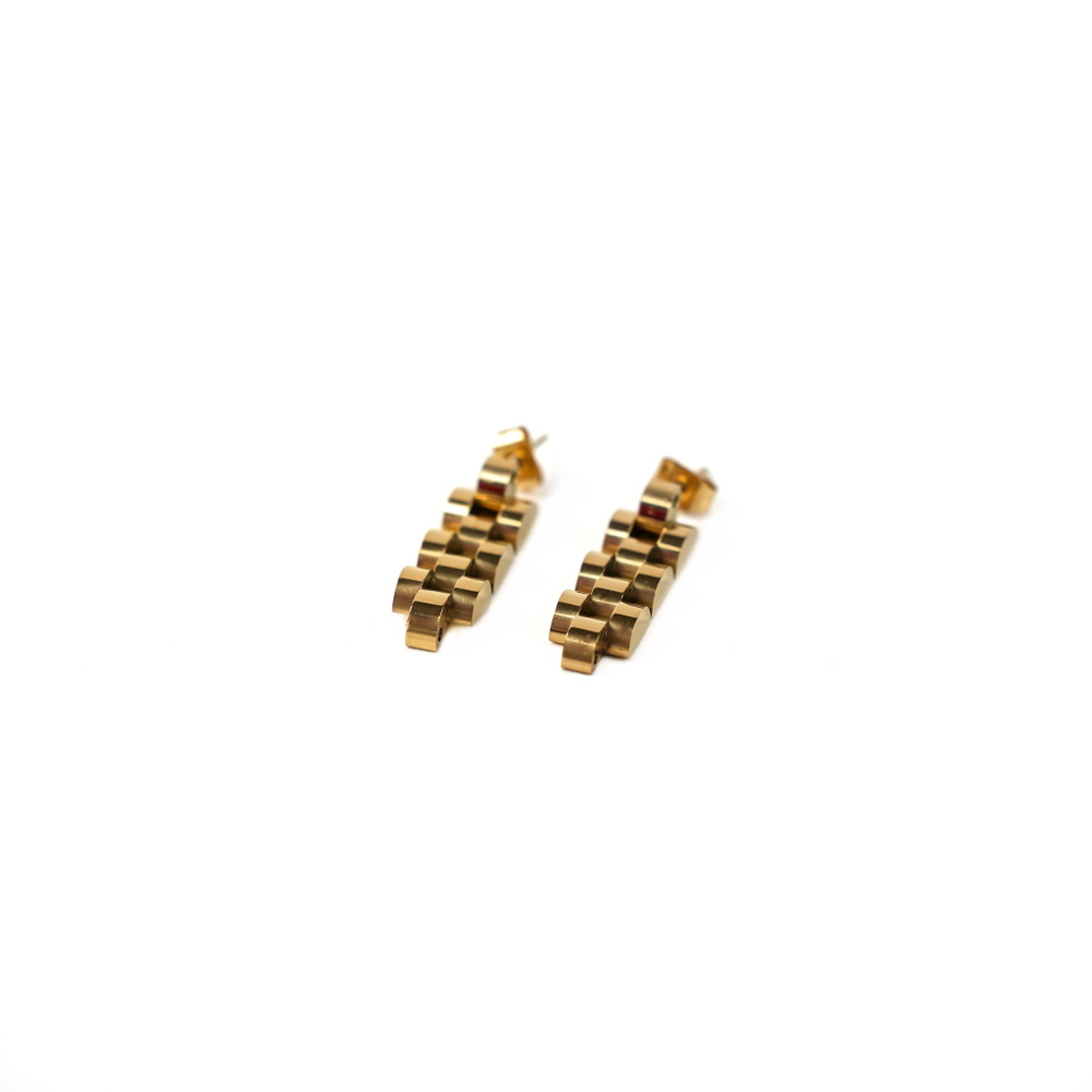 Серьги цепи длинные gold