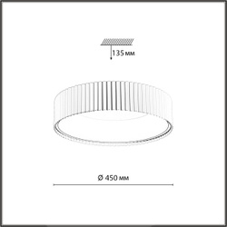 7762/56L AVRA LED SN 574 Светильник металл/белый LED 56Вт 3000/4000/6000K D450 IP43 ССТ SHARMEL
