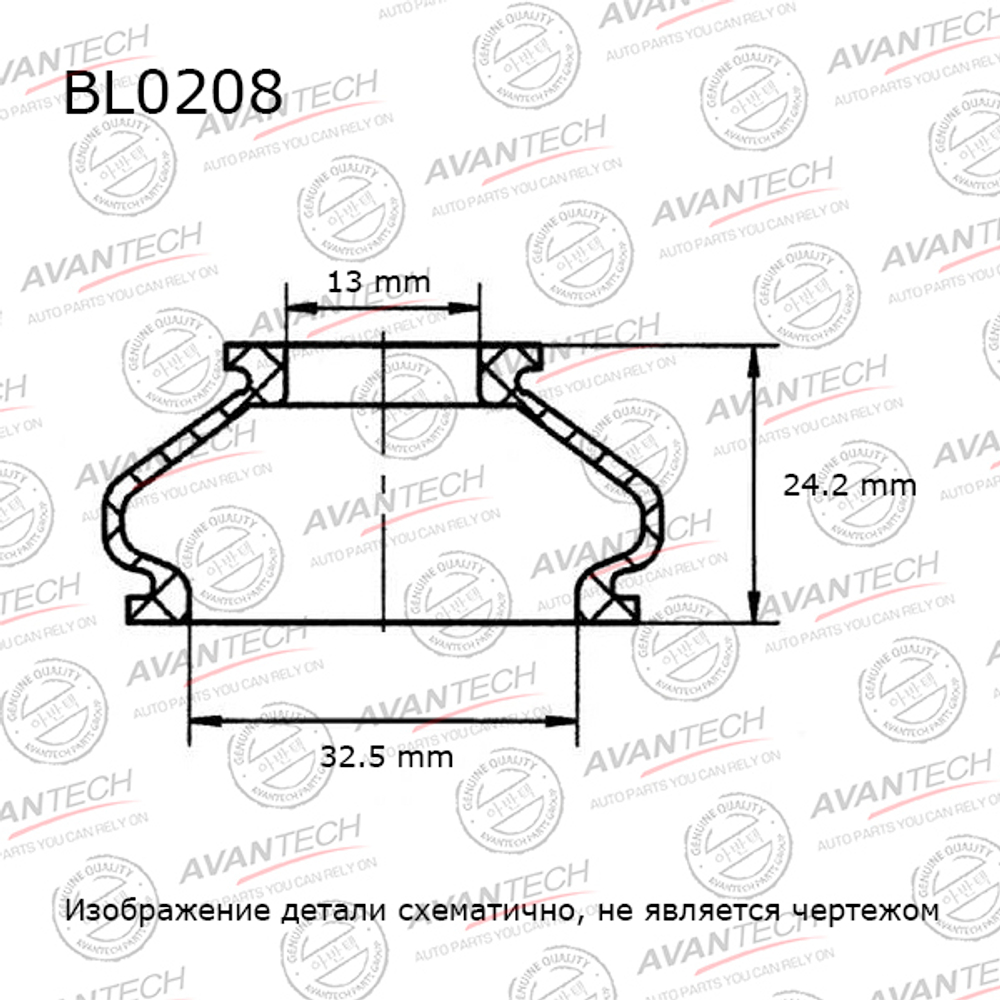 Пыльники деталей подвески Avantech (Кратность 10 шт.) BL0208