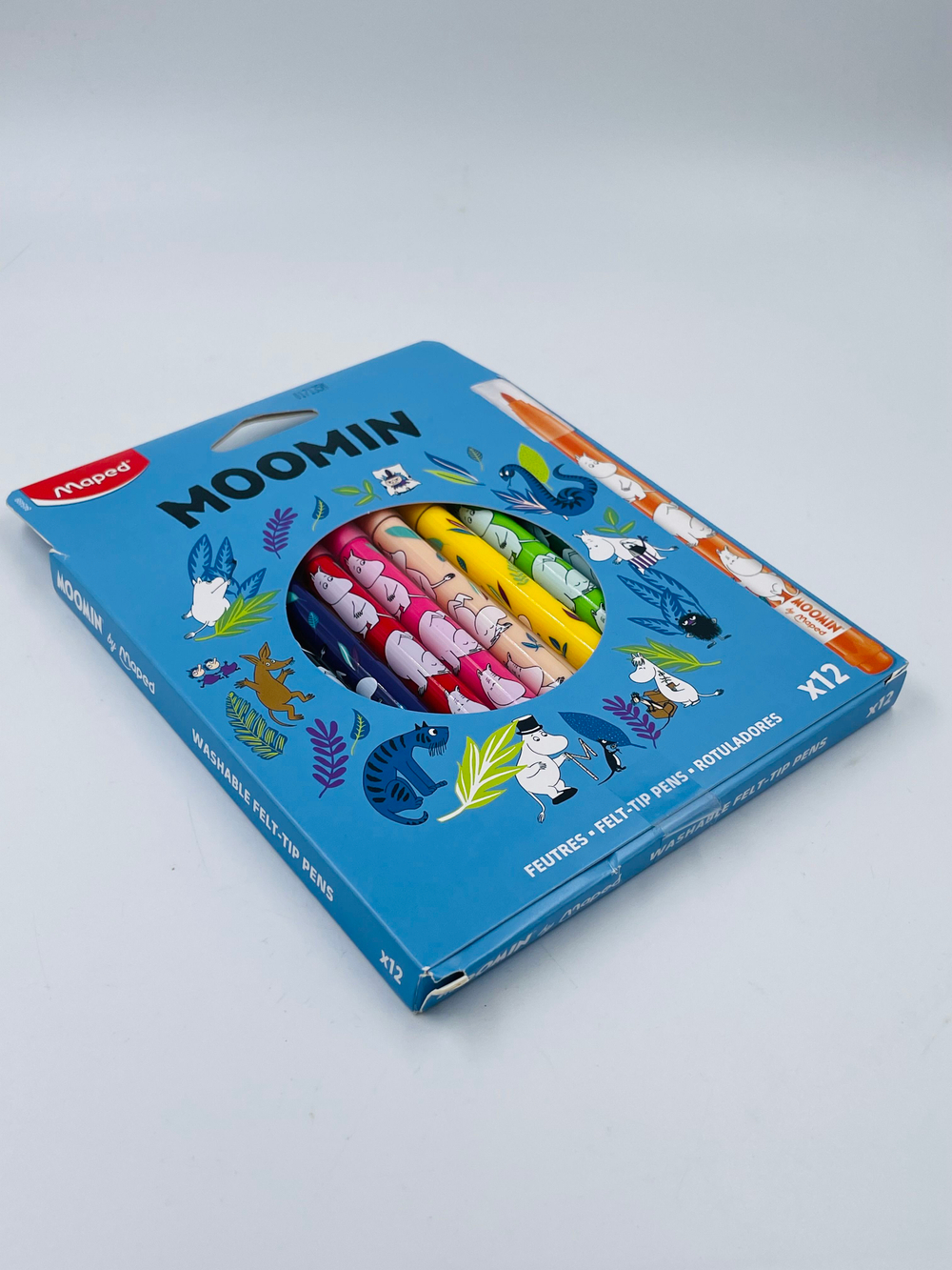 Фломастеры разноцветные Moomin, смываемые, 12 штук