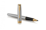 Ручка роллер Parker Sonnet Stainless Steel GT 1931506, стержень: F, цвет чернил: black, в подарочной упаковке