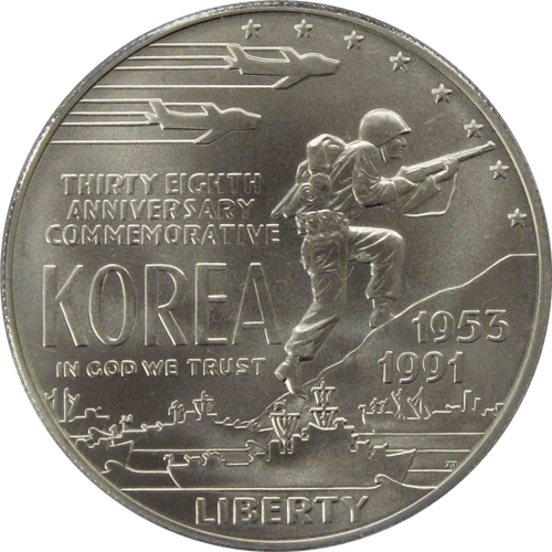 1 доллар 1991 D "38 лет Корейской войне"