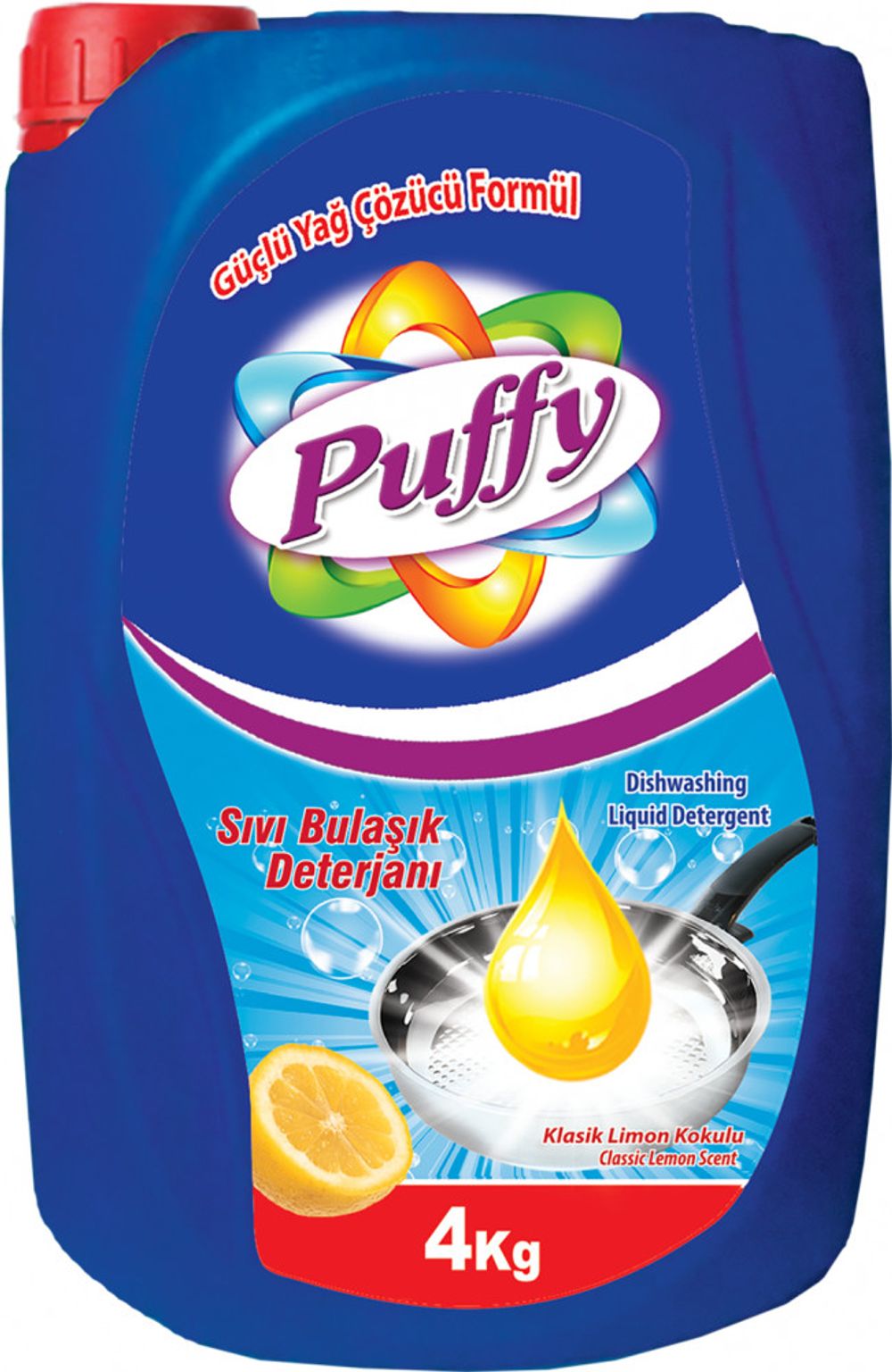 PUFFY Средство для мытья посуды ЛИМОН 4 кг 1уп/4шт