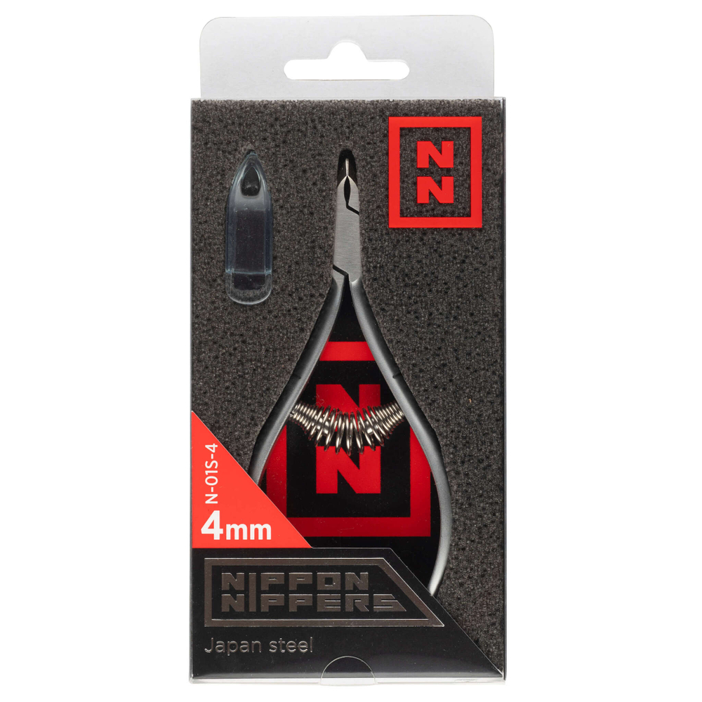 NN_N-01S-4 Nippon Nippers. Кусачки для кутикулы. Лезвие 4 мм. Спиральная пружина. Матовые