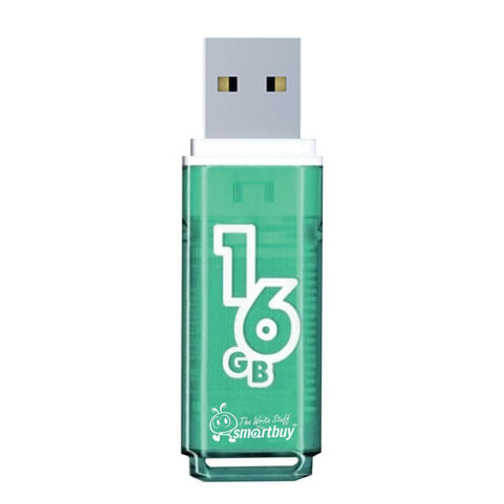 Флеш-диск 16 GB, SMARTBUY Glossy, USB 2.0, зеленый, SB16GBGS-G