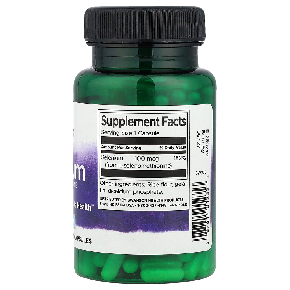 Swanson Vitamins, селен, 100 мкг, 200 капсул