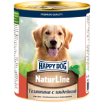 Консервы Happy Dog Хеппи Дог Натуральная линия для взрослых собак любых пород с телятиной и индейкой 970 г