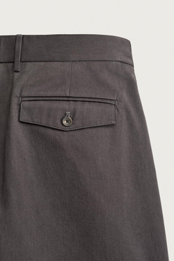 ZARA БРЮКИ ЧИНОС REGULAR FIT СО СКЛАДКАМИ, СЕРО-КОРИЧНЕВЫЙ