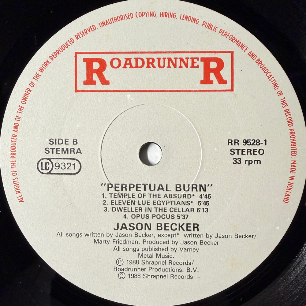 Jason Becker ‎– Perpetual Burn (Голландия 1988г.)