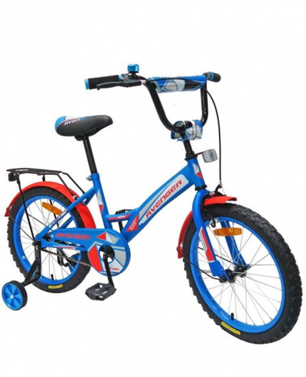 Велосипед 16" AVENGER NEW STAR голубой/красный/неоновый