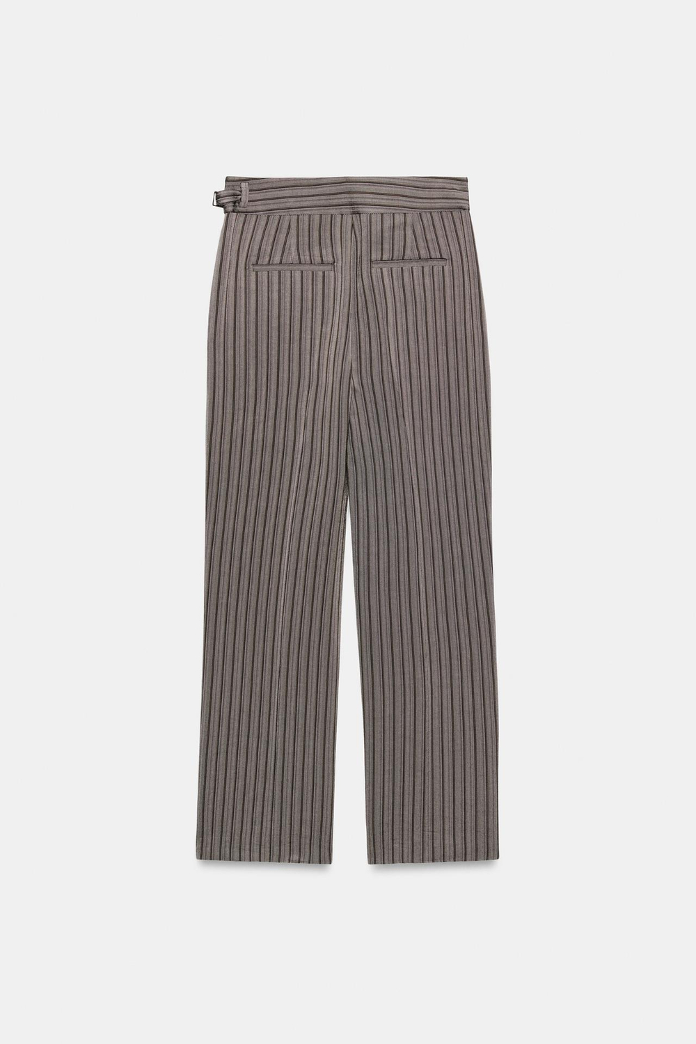 ZARA БРЮКИ В ПОЛОСКУ С ЗАЩИПАМИ — ZW COLLECTION, СЕРЫЙ МЕЛАНЖ