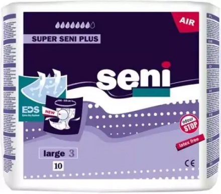 Подгузники ночные Super Seni Plus, размер L (10 шт)