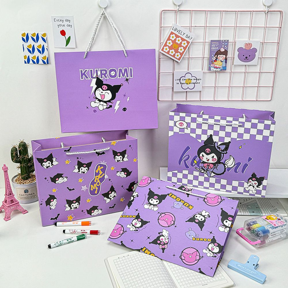 Пакет подарочный "Purple Kuromi" 25х10 см