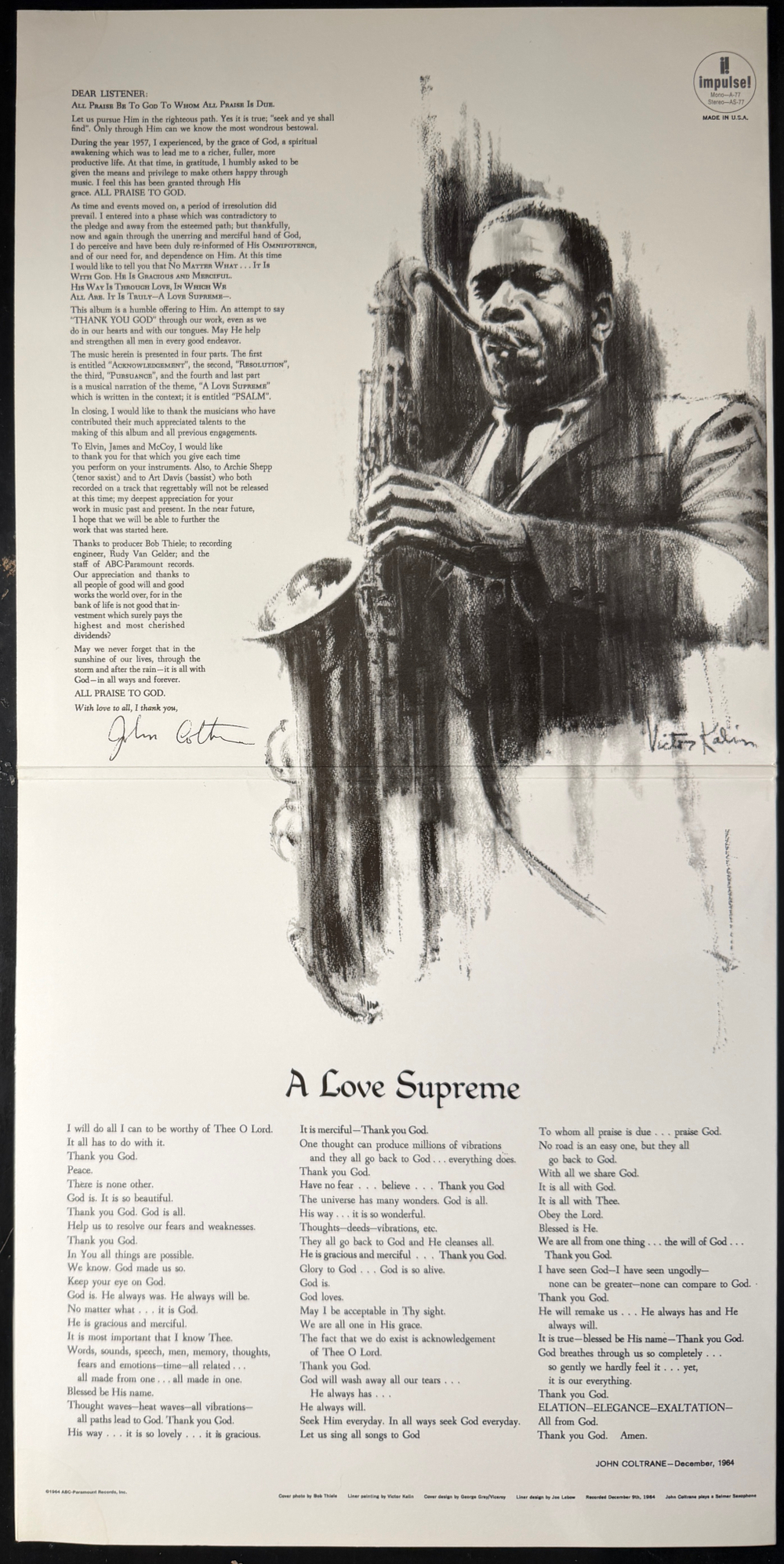 John Coltrane – A Love Supreme (США 2001г.) Т