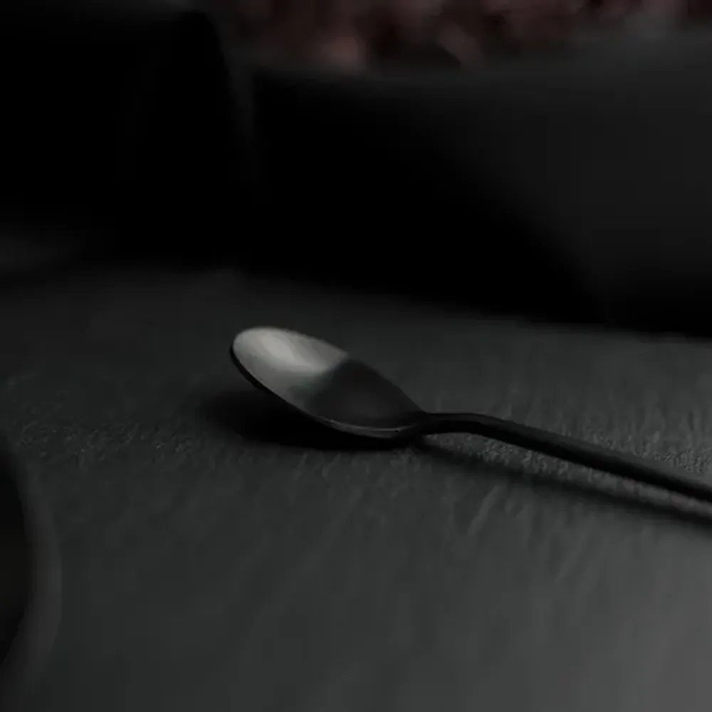 Ложка кофейная 11,5 см матовая черный цвет Black Sapporo PVD P.L. - Davinci [12]
