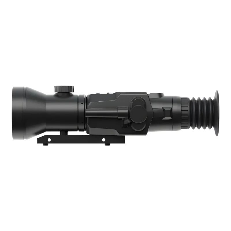 Тепловизионный прицел Dedal-T4.645 Hunter - вид сбоку, черный корпус с креплением