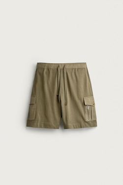 ZARA ШОРТЫ КАРГО REGULAR FIT, ХАКИ