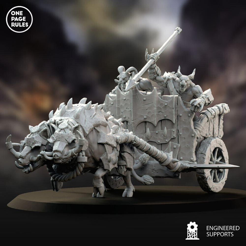 Grand Alliance Chaos Beasts of Chaos Tuskgor Chariot миниатюра для dnd, днд, pathfinder, фентези, Настольная игра, НРИ, Варгейм, РПГ