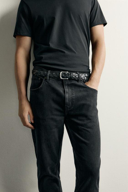 ZARA БАЗОВЫЕ ДЖИНСЫ SLIM FIT, УГОЛЬНЫЙ