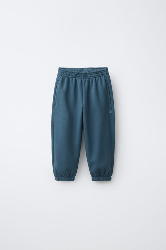 ZARA ОДНОТОННЫЕ БРЮКИ-ДЖОГГЕРЫ, СИНИЙ