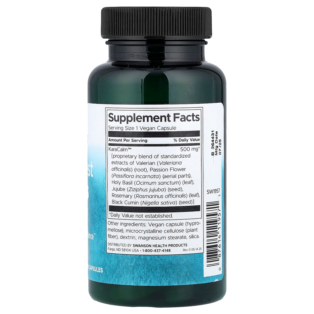 Swanson Vitamins, средство для глубокого отдыха и снятия стресса, 60 веганских капсул